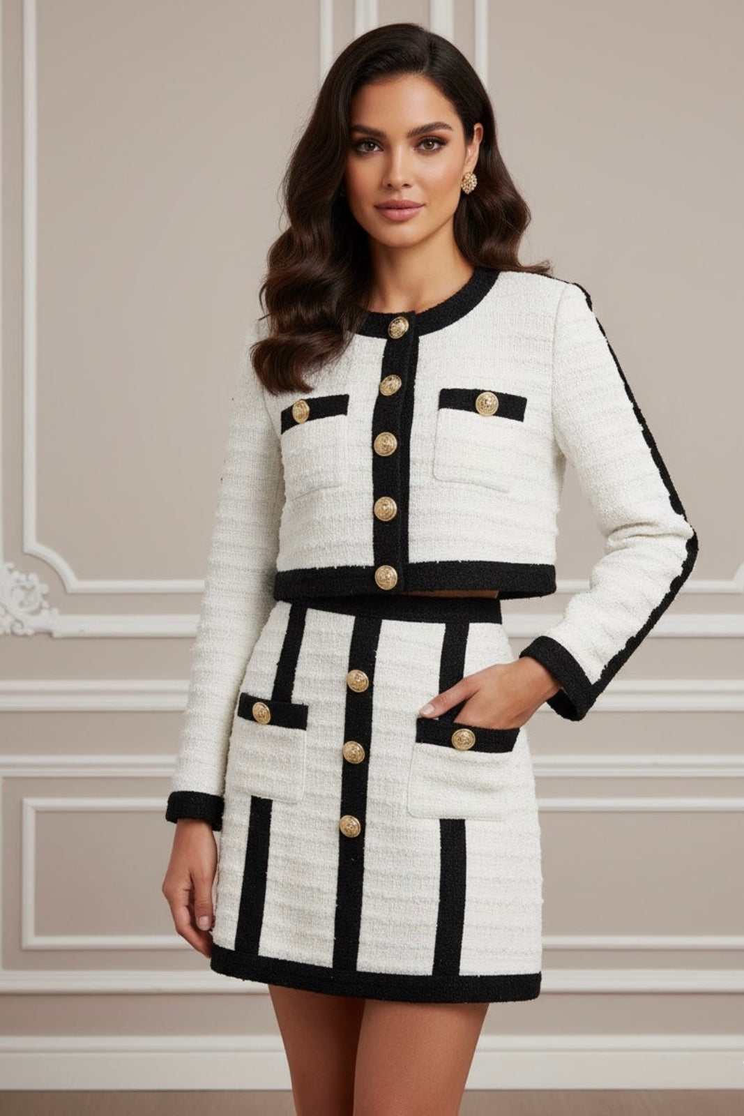 Conjunto Tweed Inverno Alta Costura