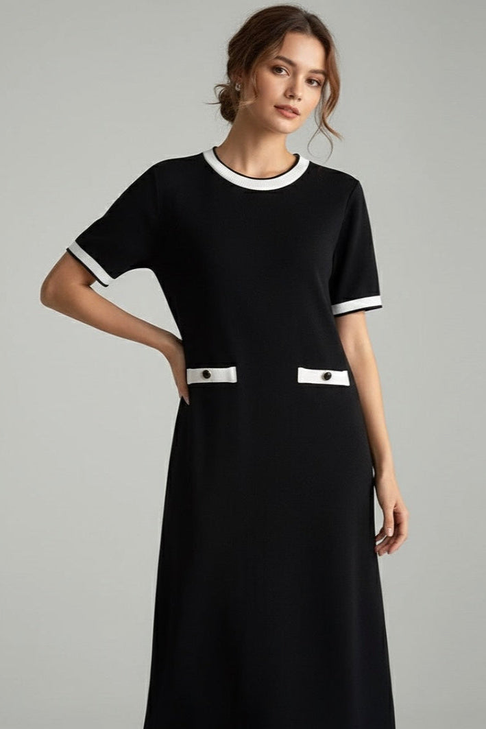 Vestido Tricô Midi Elegante e sofisticado