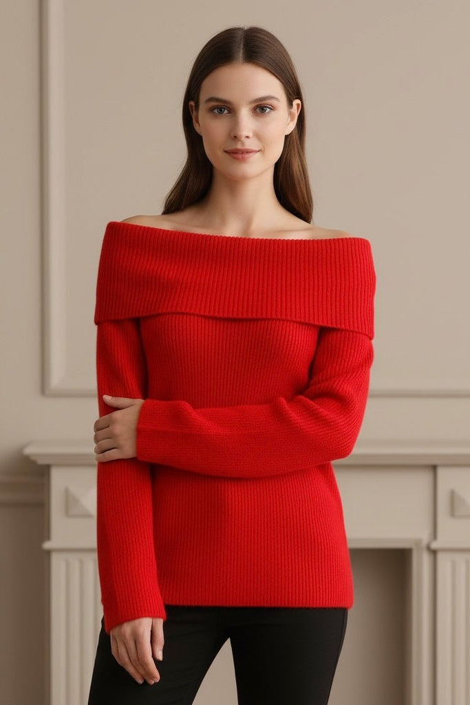 Blusa Tricô- Decote Ombro A ombro