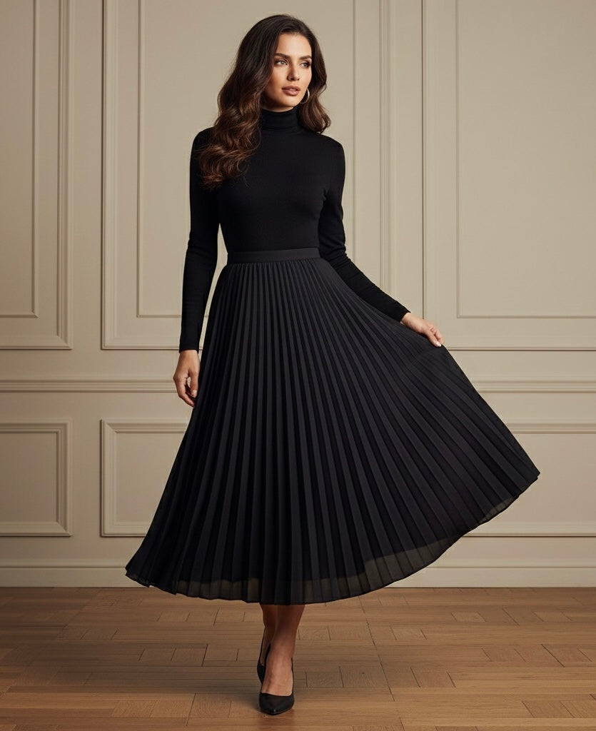 Saia Plissada Elegante Sofisticada