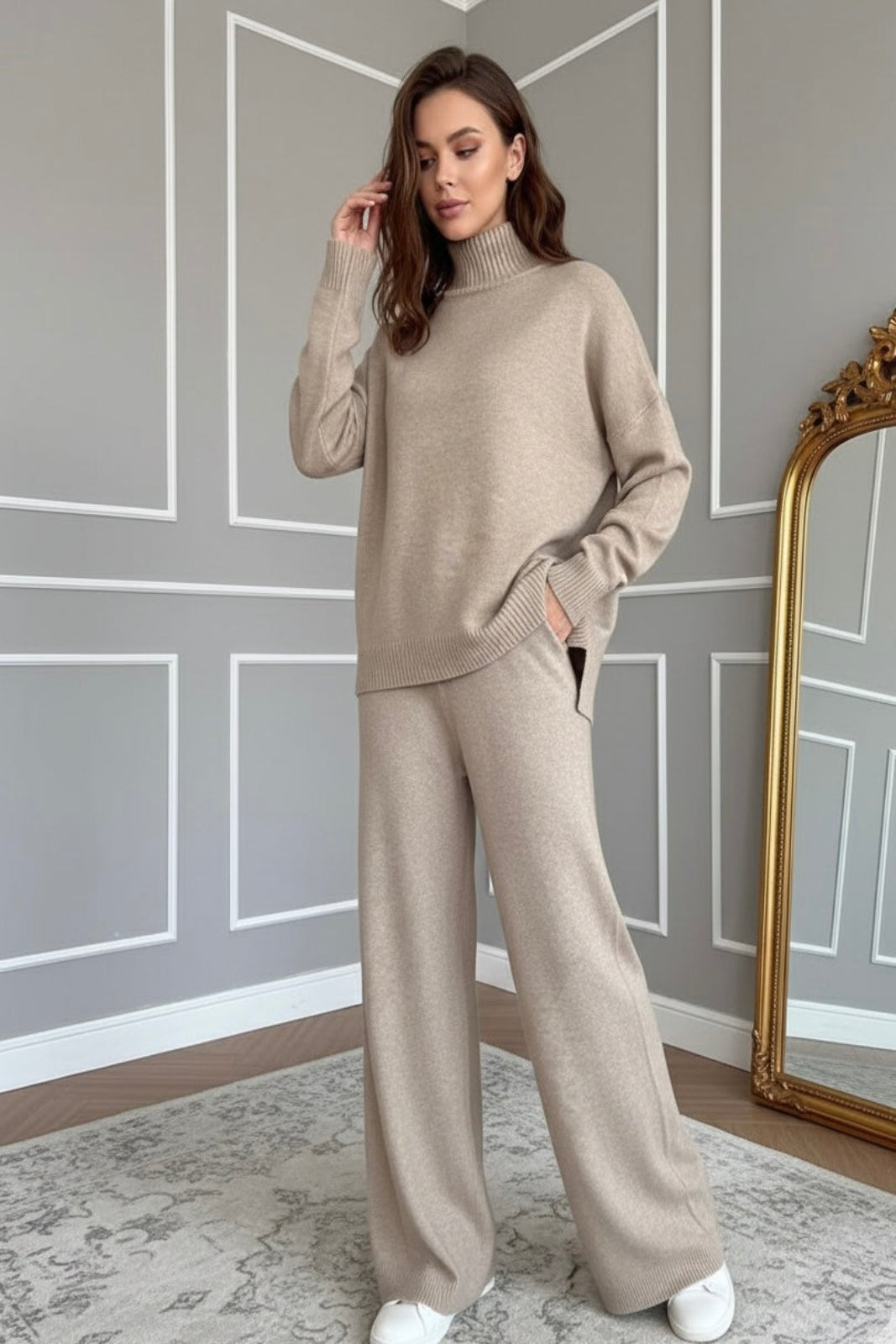 Conjunto Blusa e Calça Tricô - Inverno