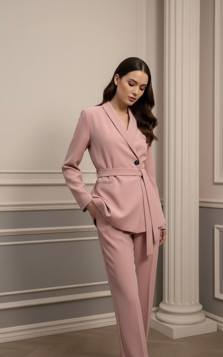 Conjunto Blazer Com Botão e faixa lateral