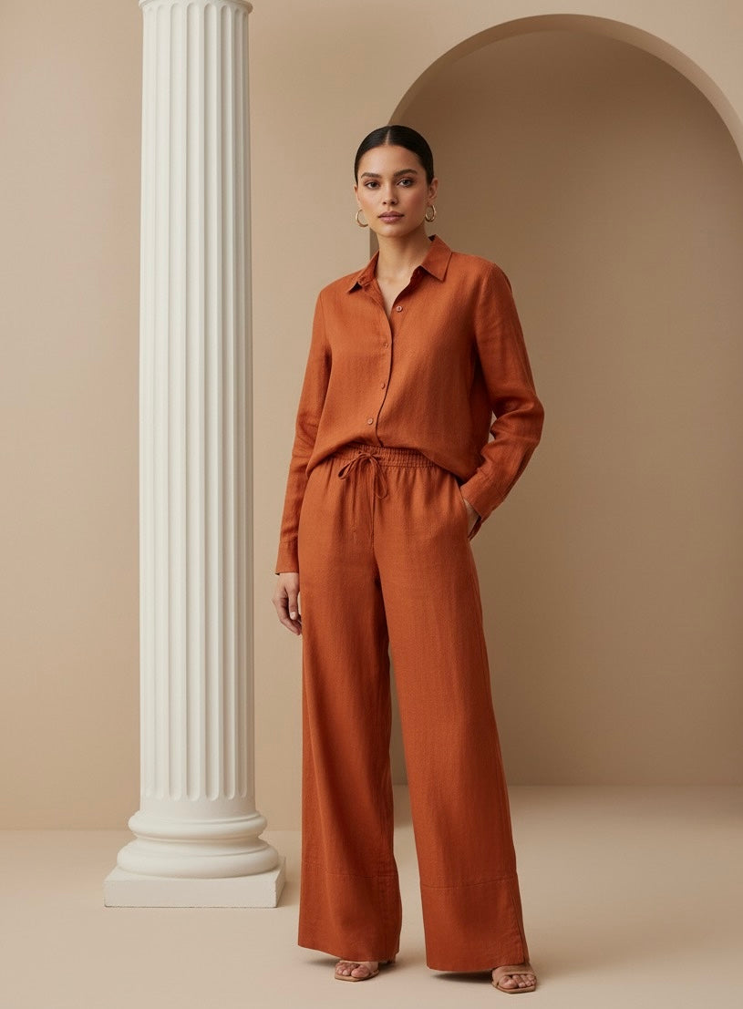 Conjunto Camisa e Calça Pantalona – Elegância e Conforto