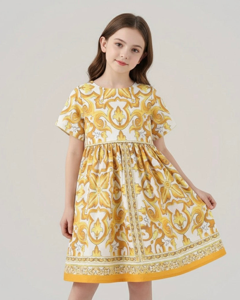 Vestido Infantil Estampado Dolce