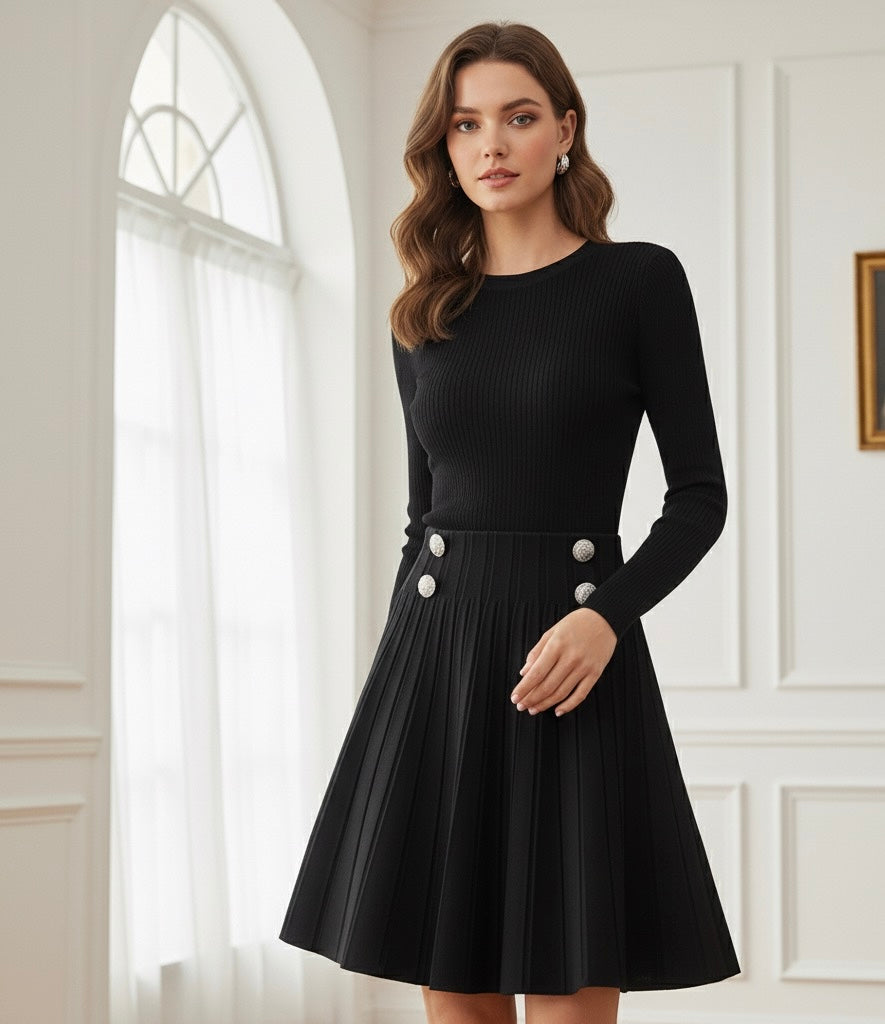 Saia Luxo Alfaiataria Plissada