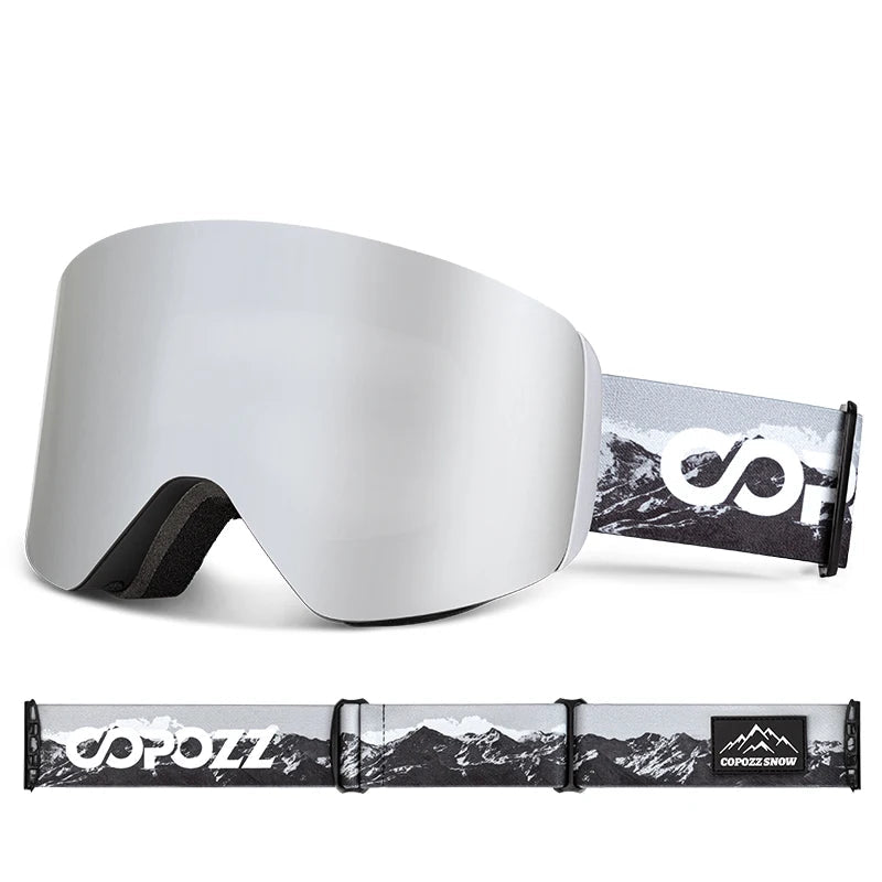 Óculos de Esqui com Lente Cilíndrica Amarela e Proteção UV400