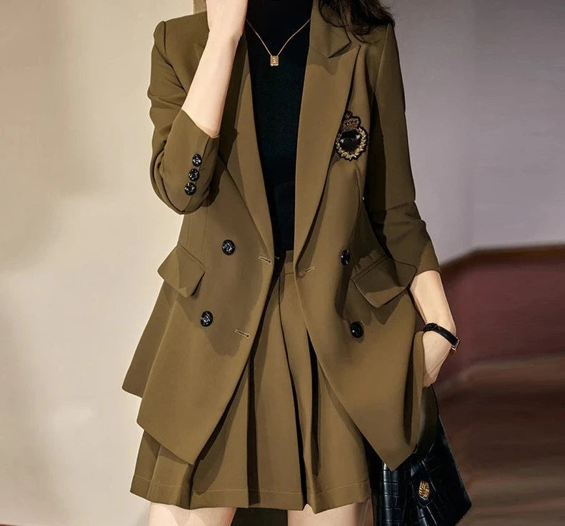 Conjunto Blazer e Saia plissada - Alfaiataria