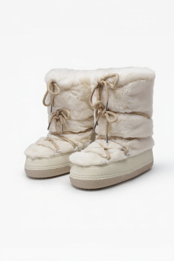 Botas de Neve com Peles Sintéticas – Plataforma Elegante e Conforto Aveludado