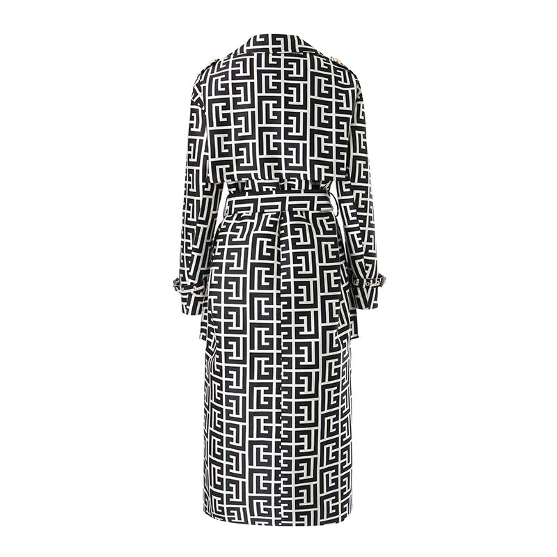 Trench Coat Luxo Tecido Estruturado - Monograma