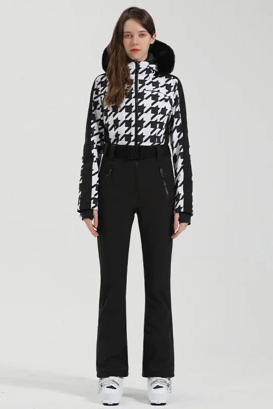 Macacão de Esqui Feminino GSOU SNOW – Peça Única, Acolchoado, Impermeável, Respirável e à Prova de Vento