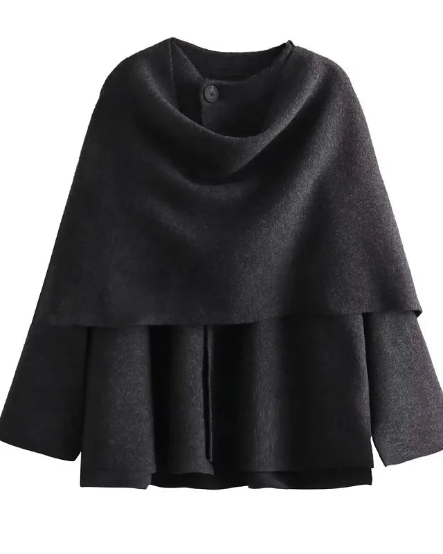 Casaco com Gola Assimétrica – Inverno com Estilo e Conforto