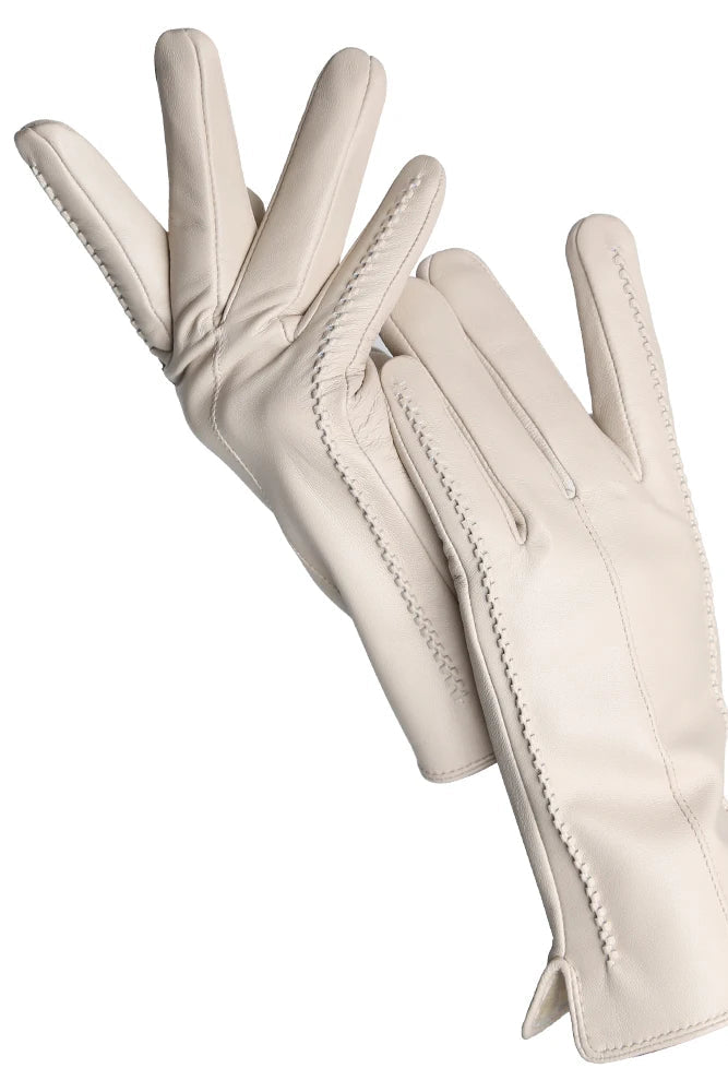 Luvas Femininas em Pelica (Couro de Ovelha) com Forro Aveludado e Toque para Tela – Elegância de Inverno