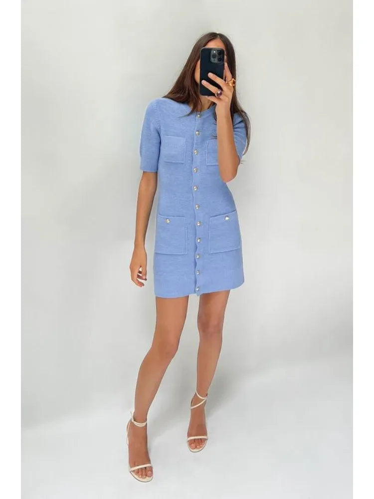 Vestido Com botões elegante