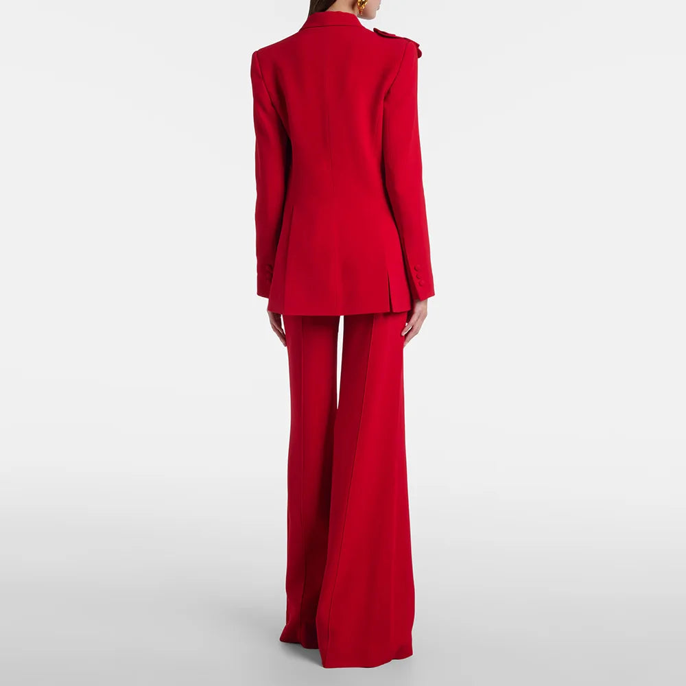 Conjunto de Alfaiataria 2 Peças: Blazer com Aplicação de Flor 3D e Calça