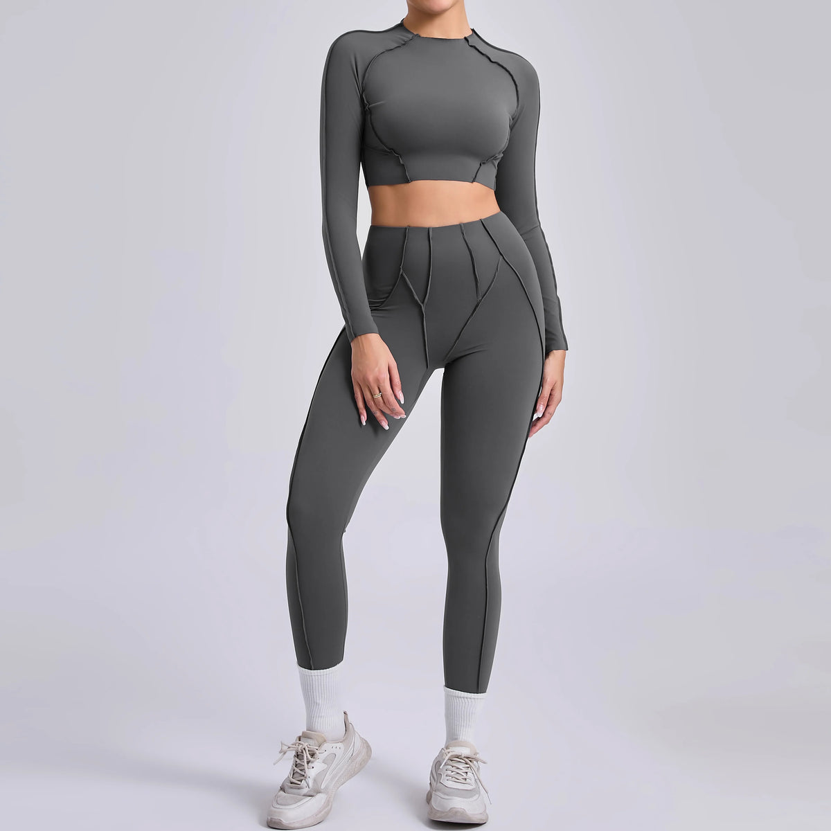 Conjunto Fitness Feminino – Legging + Blusa Manga Longa | Conforto, Elasticidade e Performance