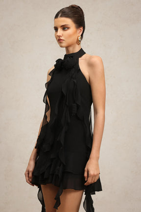 Vestido sem Mangas com Decote Halter, Exclusivo e Detalhe em Laço
