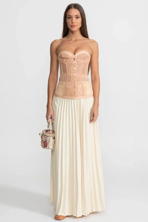 Corset Rendado Tomara que Caia Estruturado e Fecho Frontal