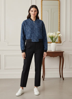 Jaqueta Jeans CHCH – Com Zíper e Bolsos, Gola Lapela, Manga Longa, Estilo Vintage e Fashion