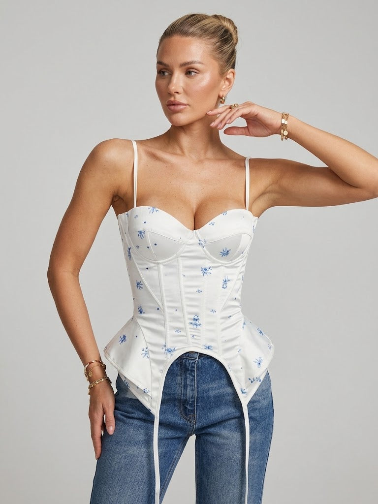 Corset Escultural com Estampa Exclusiva e Ajuste de Cintura
