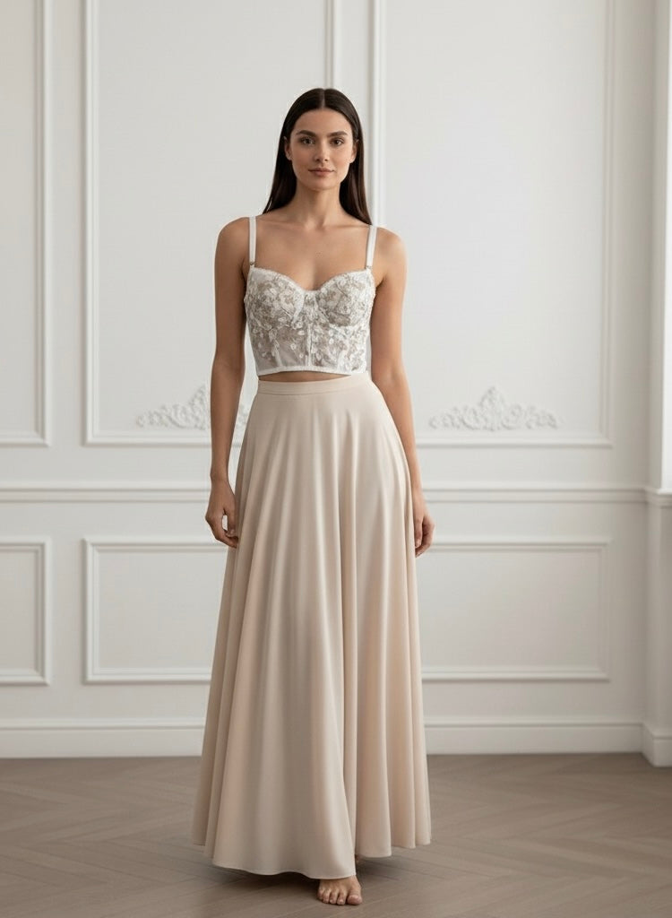 Corset Bordado de Renda - Designer Sofisticado