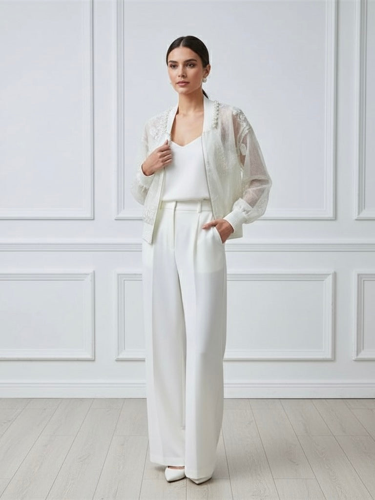 Jaqueta com Bordado e Pérolas – Elegância em um Só Look