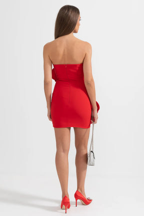 Vestido com Design Floral Volumoso