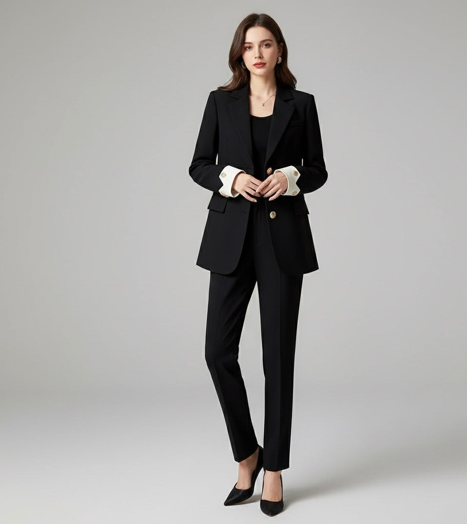 Blazer Botões Dourados com detalhe no Punho -  Elegância e sofisticação