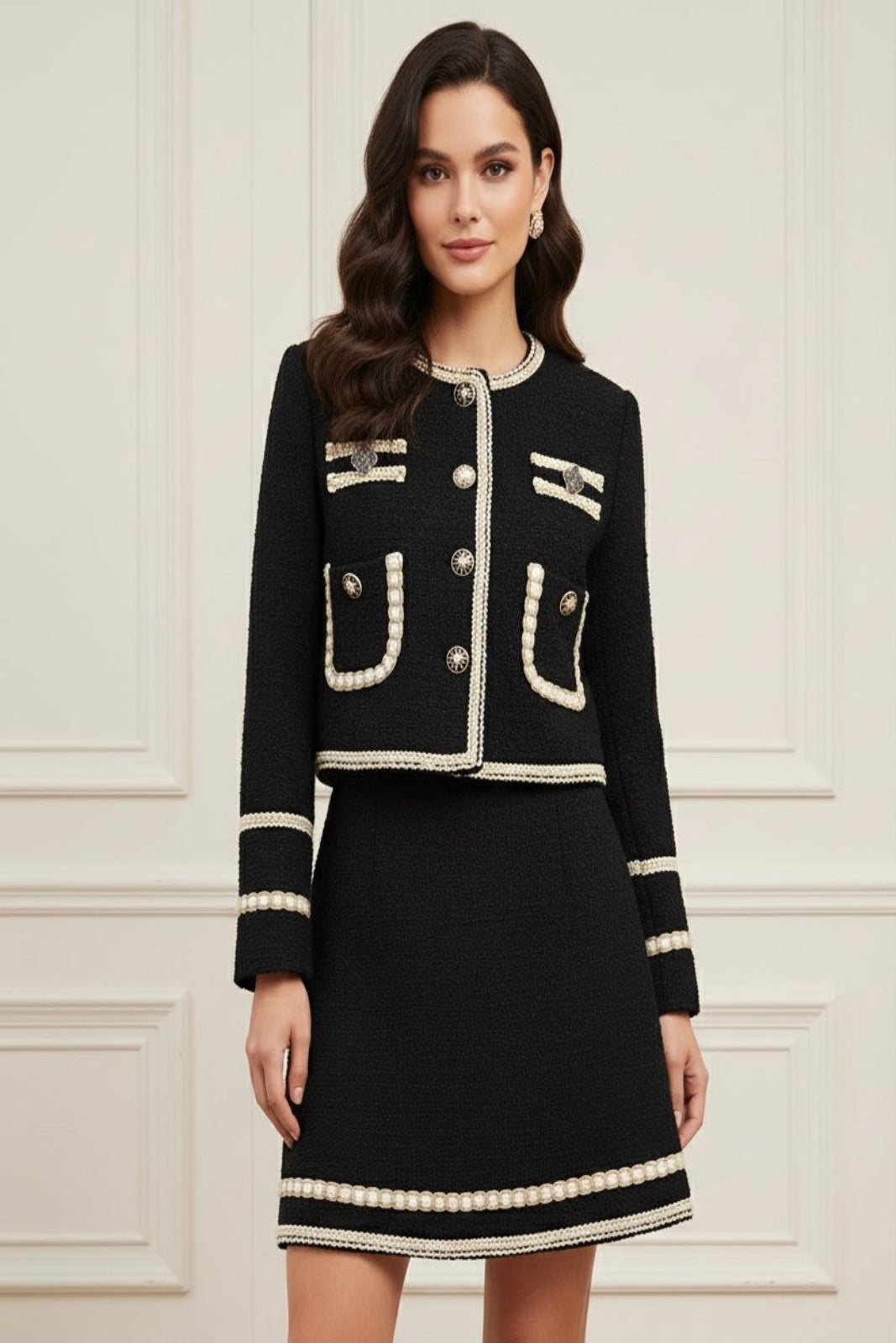 Conjunto Tweed Bordado - Novidade Inverno