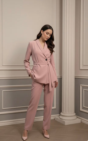 Conjunto Blazer Com Botão e faixa lateral