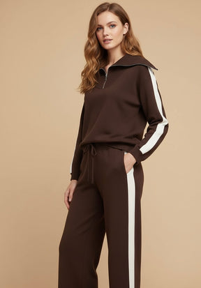 Conjunto Moletom Pulôver e Calça Cintura Alta com Elastano, Estilo Vintage