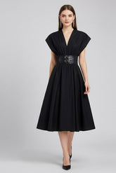 CHCH - Vestido Longo Sem Mangas de Cintura Alta