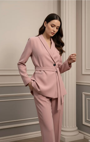 Conjunto Blazer Com Botão e faixa lateral