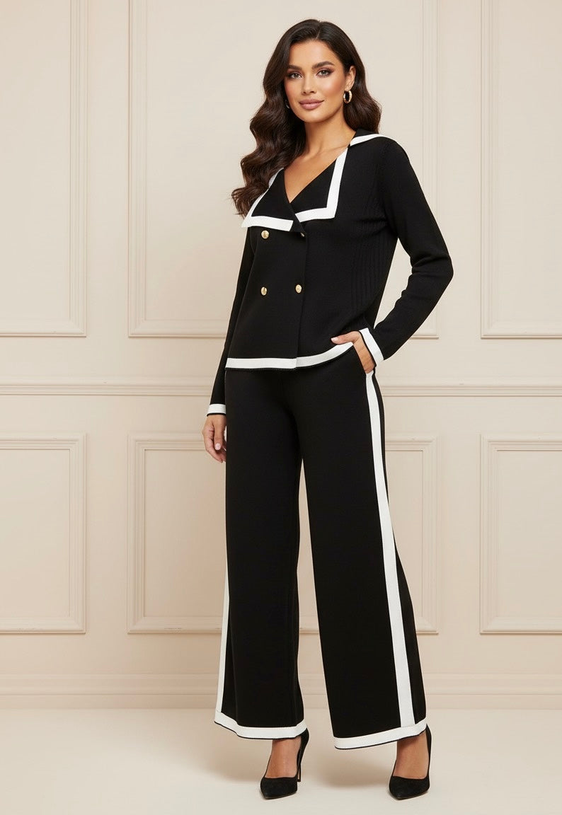 Conjunto Feminino em Tricô – Cardigan Casual com Calça