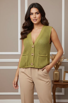 Colete Tricô Verão - Novidade