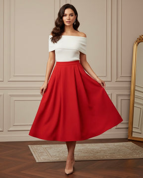 Saia Midi Alfaiataria elegante