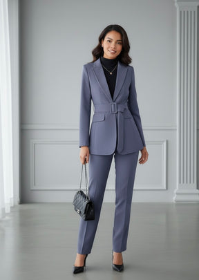 Conjunto Alfaiataria Blazer e Calça - com cinto