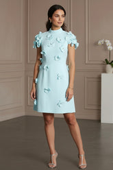 Vestido Bordado Aplicação Flores Alfaiataria