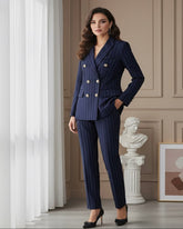 Conjunto Blazer e Calça alfaiataria - risca giz