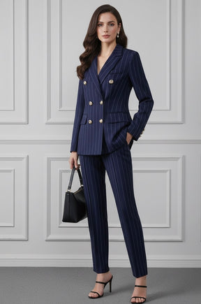 Conjunto Blazer e Calça alfaiataria - risca giz