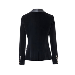 Blazer Veludo Com lapela em Cetim - Luxo