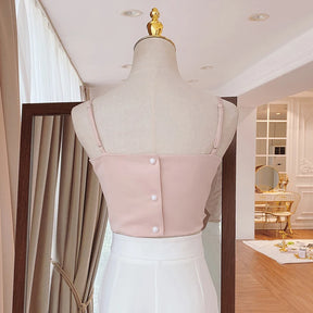 Colete com Laço Grande e Alças Finas - Estilo Sexy e Elegante