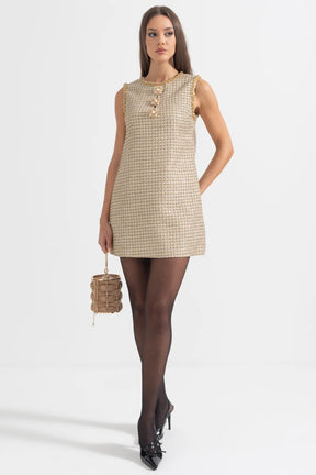 Vestido Tweed Bordado cristal - Novidade