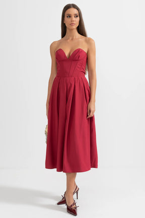Vestido Midi Sem Alças - Sofisticação e Elegância