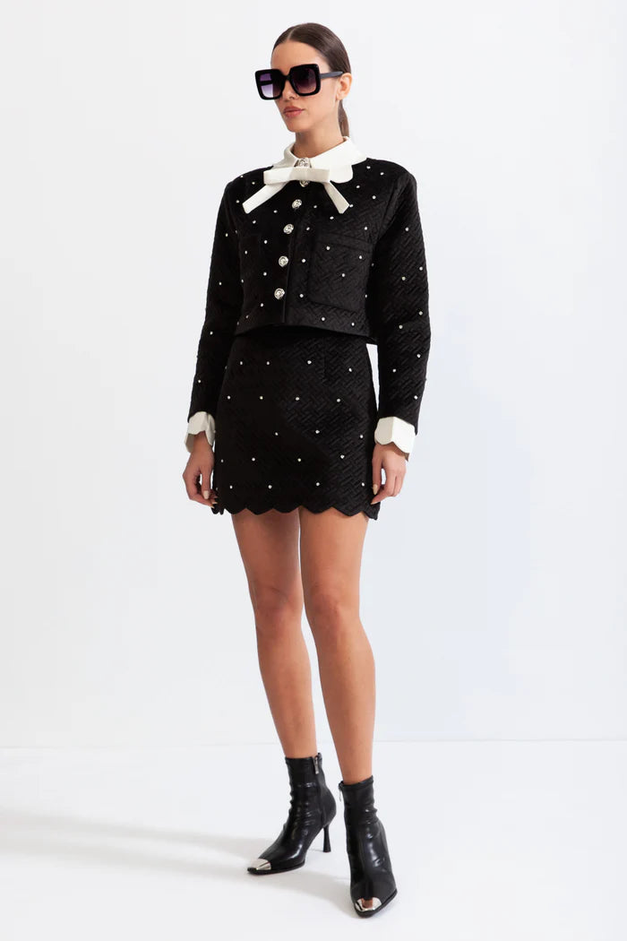 Conjunto Veludo com Detalhes Bordados