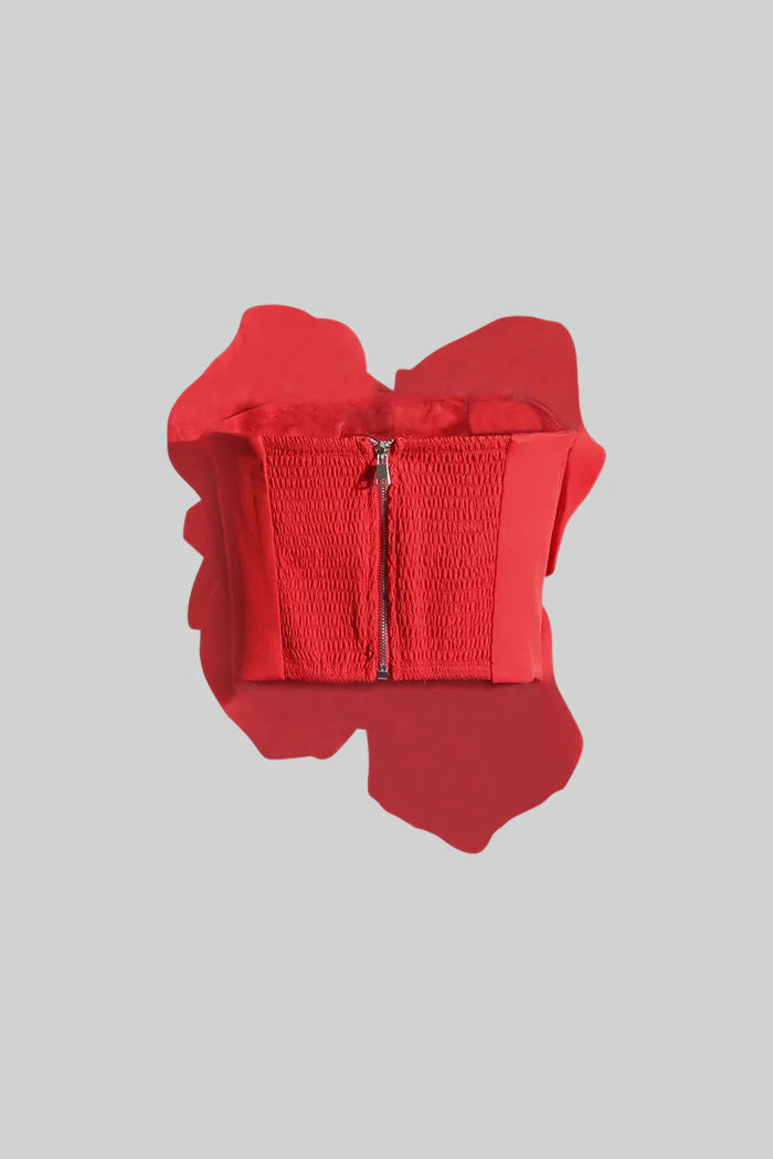 Corset com detalhes florais 3D