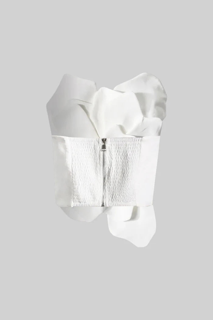 Corset com detalhes florais 3D