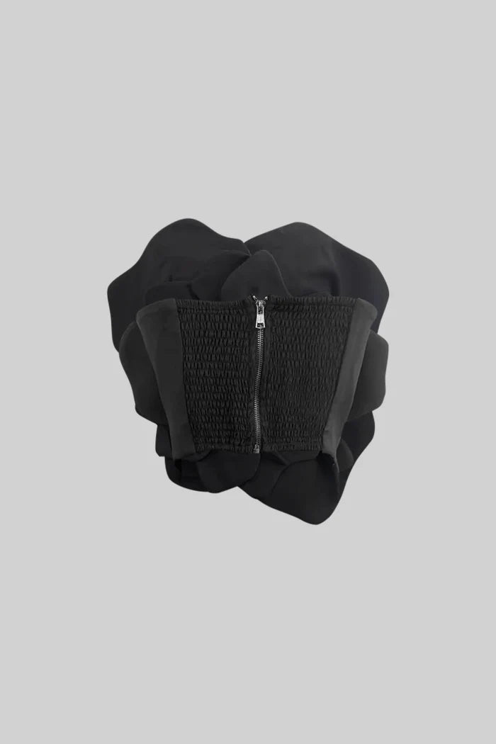 Corset com detalhes florais 3D