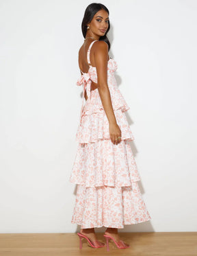 Vestido Floral com Laço Elegância Atemporal – Edição Especial Primavera & Verão