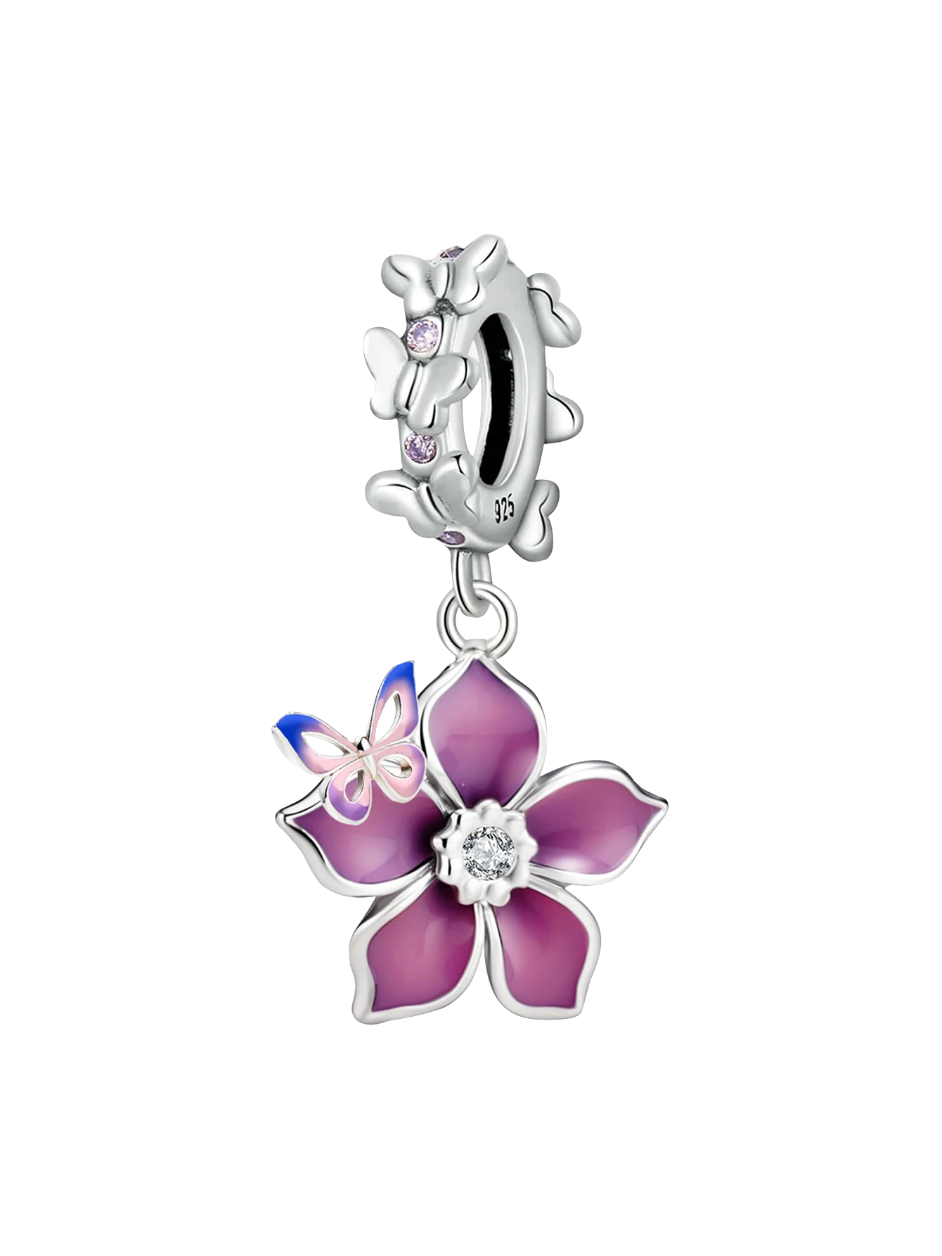 Berloque de Prata 925 – Coração, Flor, Trevo e Tartaruga