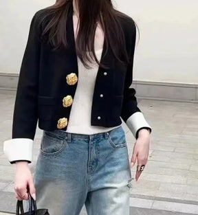 Cardigan Com botões dourado Rosa